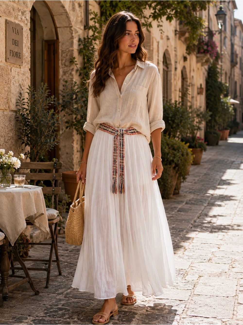 SM168 | Made in Italy | Flowy A-Line Skirt